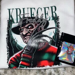 Custom made Freddy Krueger pull over hoodie & croc charm